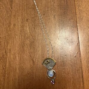 Rainbow moon stone Necklace
